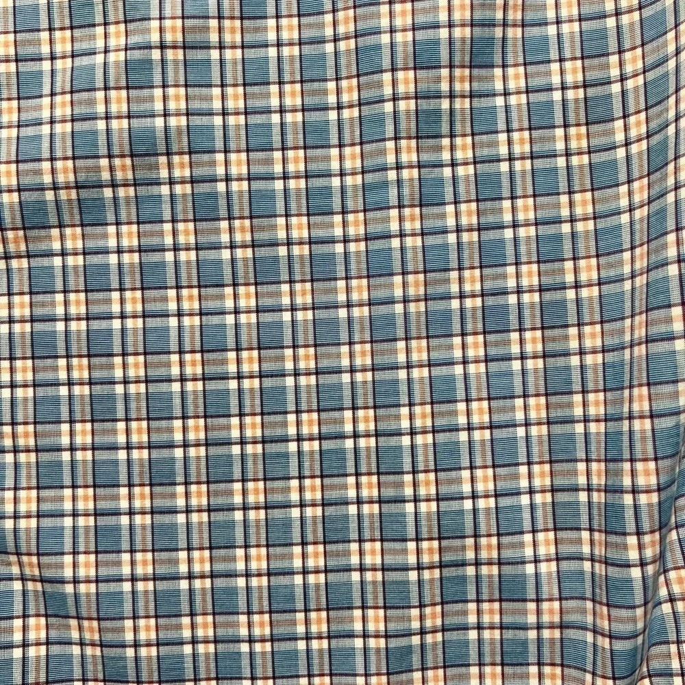 Banana Republic Men’s Large Grant Fit Blue Plaid Dress Shirt Cotton